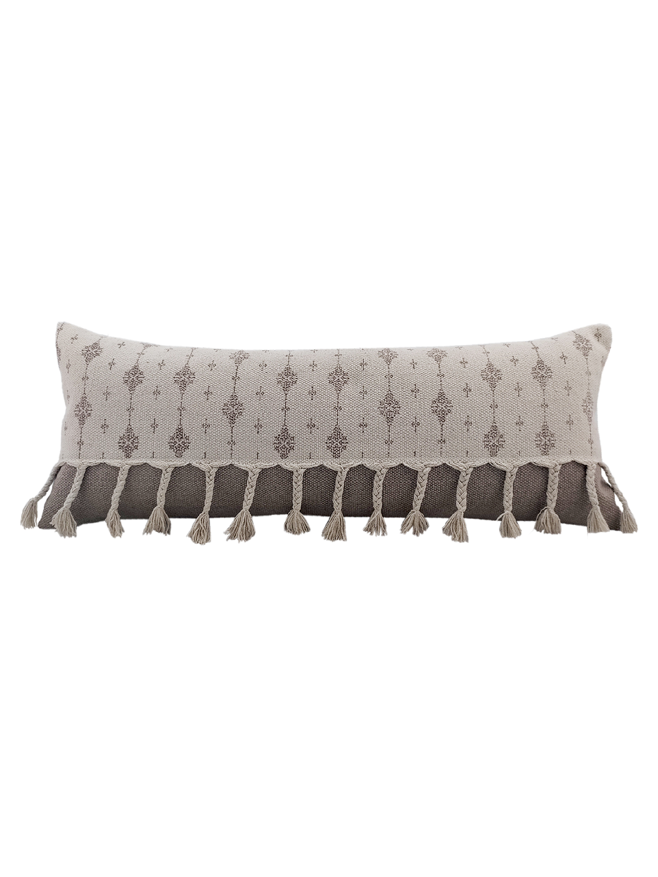 1673693479_IMG_20220716_105011-1 White & Beige Color Cotton Cushion with Filler for Living Room, Bed, Couch - CS 175 (30x90cm) - Image 1