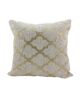 White & Gold Color Cotton Cushion with Filler for Sofa, Couch, and Floor - CS 178 (45x45cm)