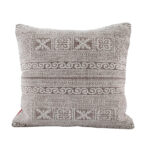 Light Beige & White Color Cotton Cushion with Filler for Bedroom, Couch, Car - CS 180 (45x45cm)