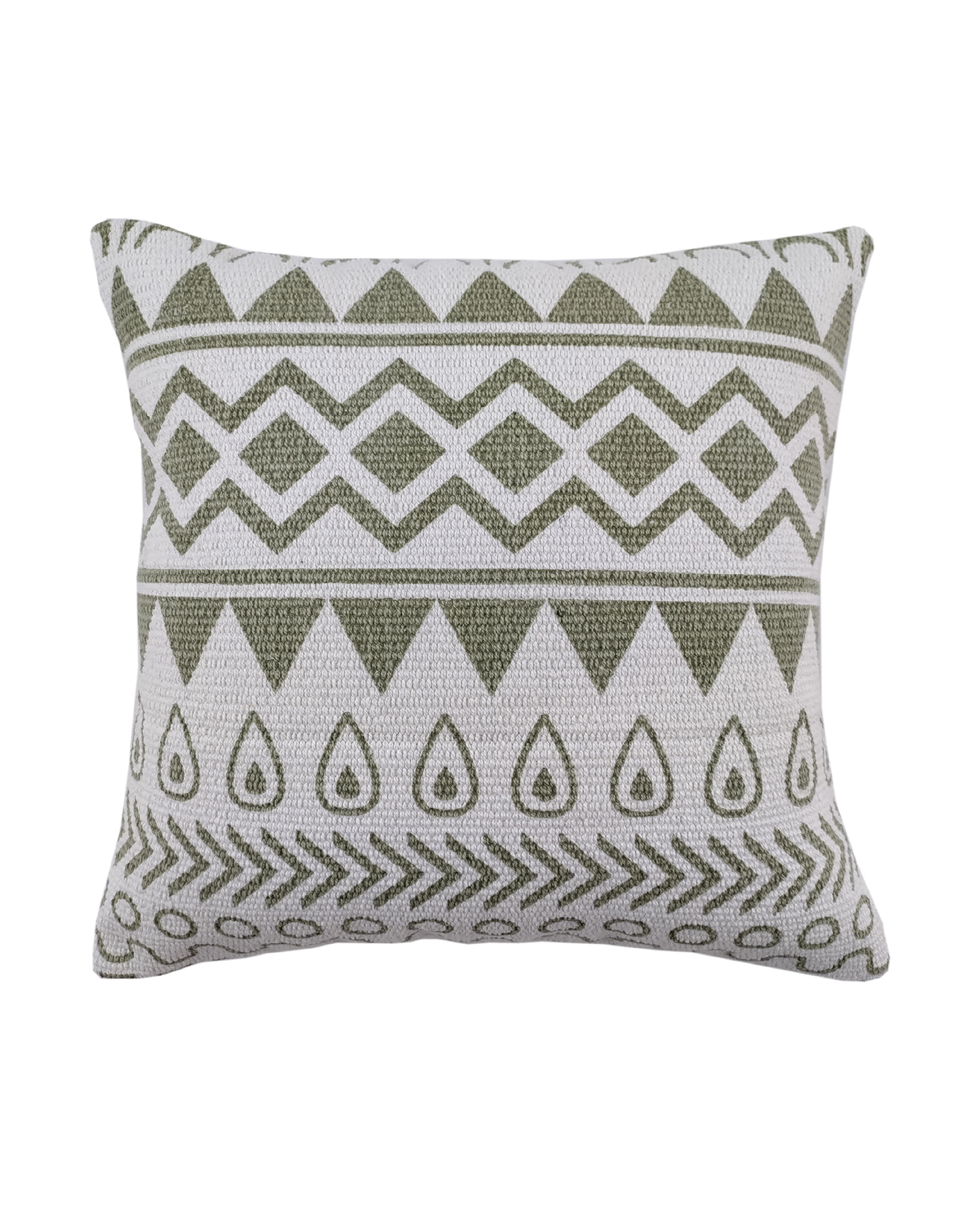 1673693490_IMG_20220810_112301 Light Green & White Color Cotton Cushion with Filler for Bedroom, Couch, Car - CS 183 (45x45cm) - Image 1