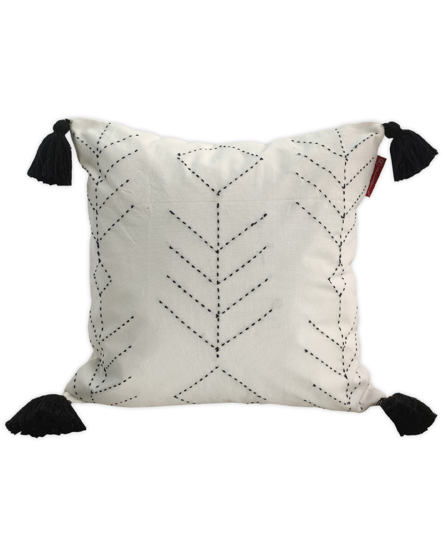 1673693500_1664363206408 White & Blue Color Cotton Cushion with Filler for Couch, Sofa, Floor - CS 191 (45x45cm) - Image 1