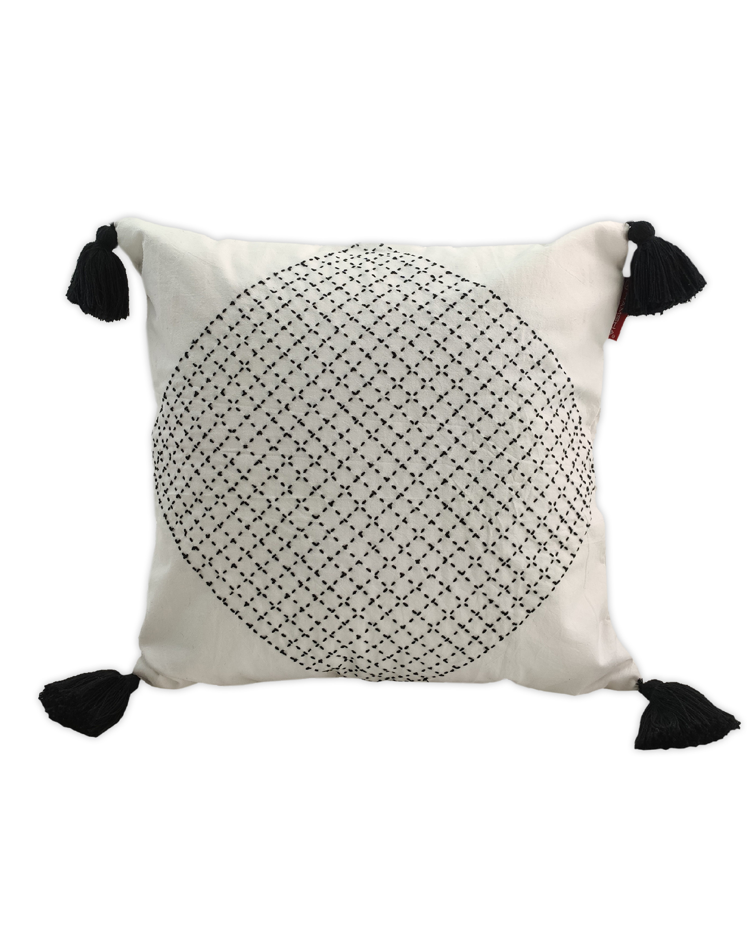 1673693505_1664361643601 White & Blue Color Cotton Cushion with Filler for Couch, Sofa, Floor - CS 194 (45x45cm) - Image 1