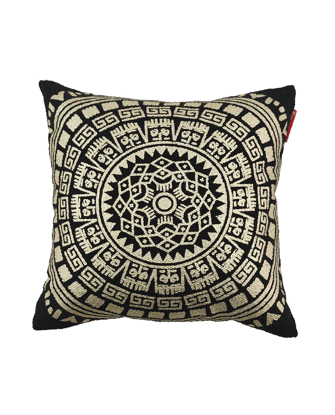 1673693506_IMG_20221109_111120 Black & Gold Color Cotton Cushion with Filler for Living Room, Bedroom, and Floor - CS 196 (45x45cm) - الصورة 1