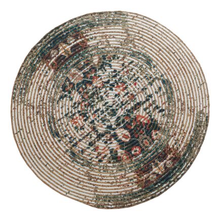 Luxurious Handmade Multi Color Jute & Pet Yarn Round Braided Rug - BR 024 (150cm)