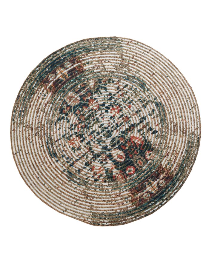 Luxurious Handmade Multi Color Jute & Pet Yarn Round Braided Rug - BR 024 (150cm)