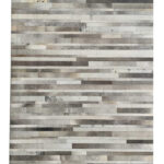 Grey color leather rug LR 004 for kitchen decor, 140x200cm