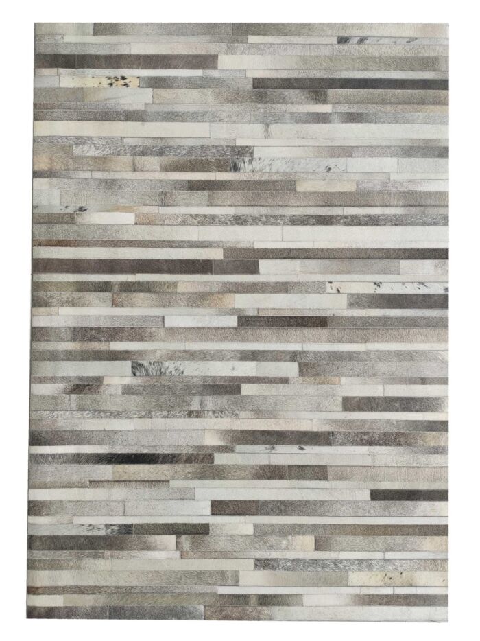 Grey color leather rug LR 004 for kitchen decor, 140x200cm
