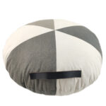 Multi Color Cotton Cushion with Filler with Leather Handle for Window Seat, Cafe - CS 223 (50x50x20cm)