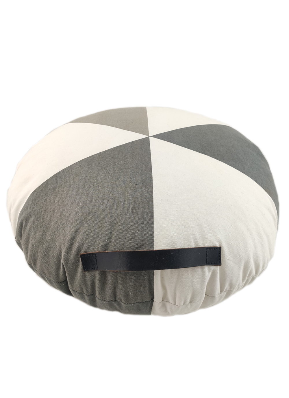 1674625453_04 Multi Color Cotton Cushion with Filler with Leather Handle for Window Seat, Cafe - CS 223 (50x50x20cm) - Image 1