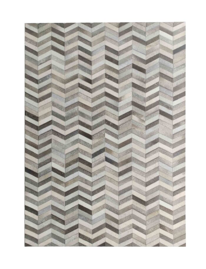 Modern grey leather rug LR 003, 170x240cm