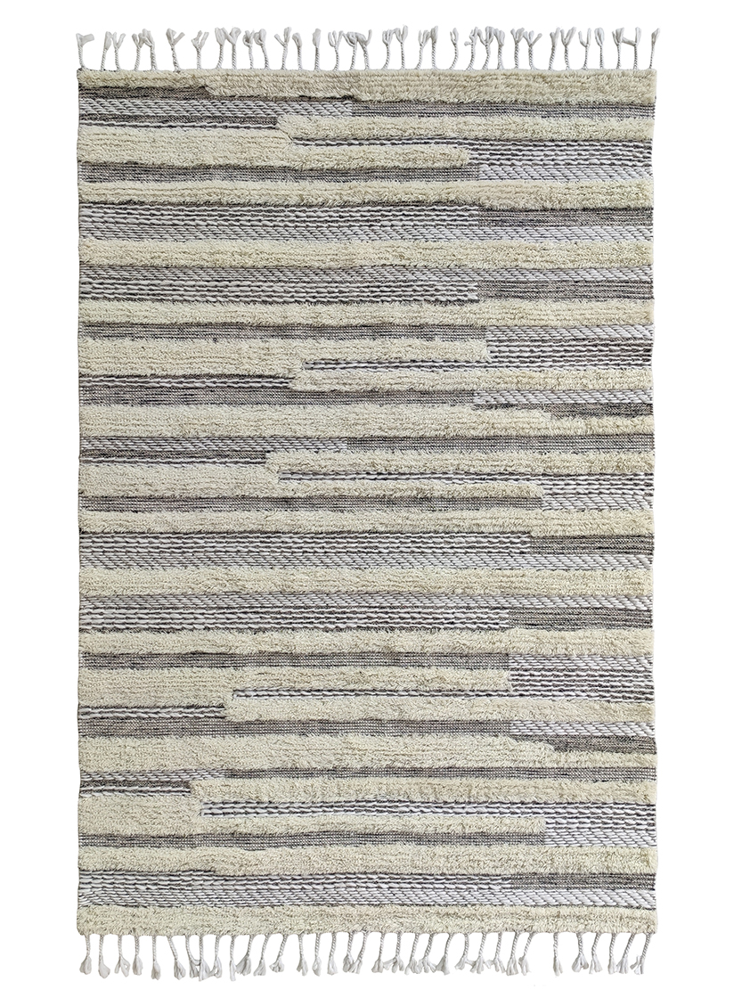 Natural Color Wool Woven Rug SR 053 (170x240cm) - Decorative Area Rug by Ramsha Home Natural Color Wool Decorative Area Woven Rug - SR 053 (170x240cm)