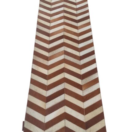 Tan leather rug LR 003 for entryway decor, 60x180cm