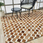 Delightful Hallway Tan Color Leather & Wool Rug - LR 001 (170x240cm)