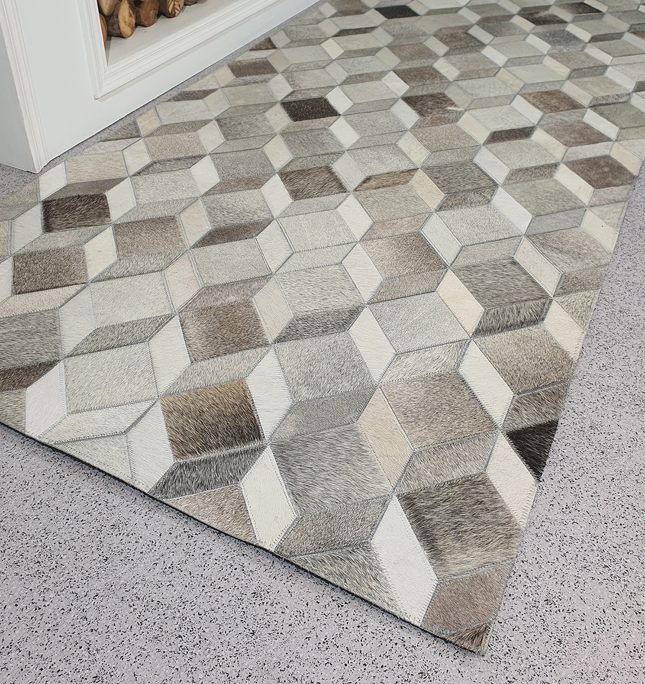 Stylish Grey Bedroom Decor Leather Rug LR 001 (300x400cm) by Ramsha Home Stylish grey bedroom decor leather rug LR 001 - 300x400cm by Ramsha Home