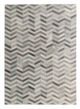 Elegant grey leather rug LR 003 for dining room, 200x300cm