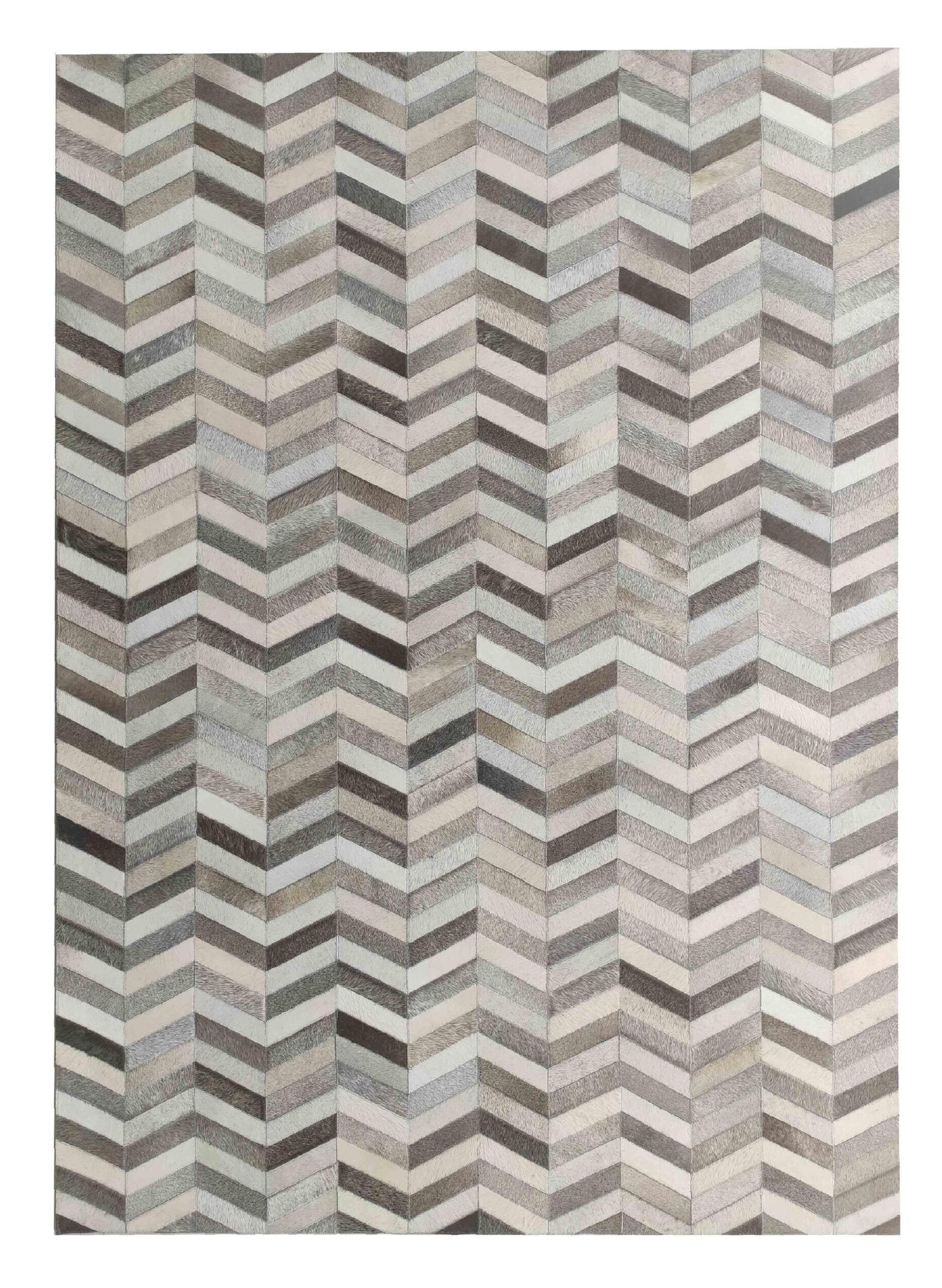 Stylish Grey Leather Rug LR 003 - Perfect Addition to Dining Area, 200x300cm Elegant grey leather rug LR 003 for dining room, 200x300cm
