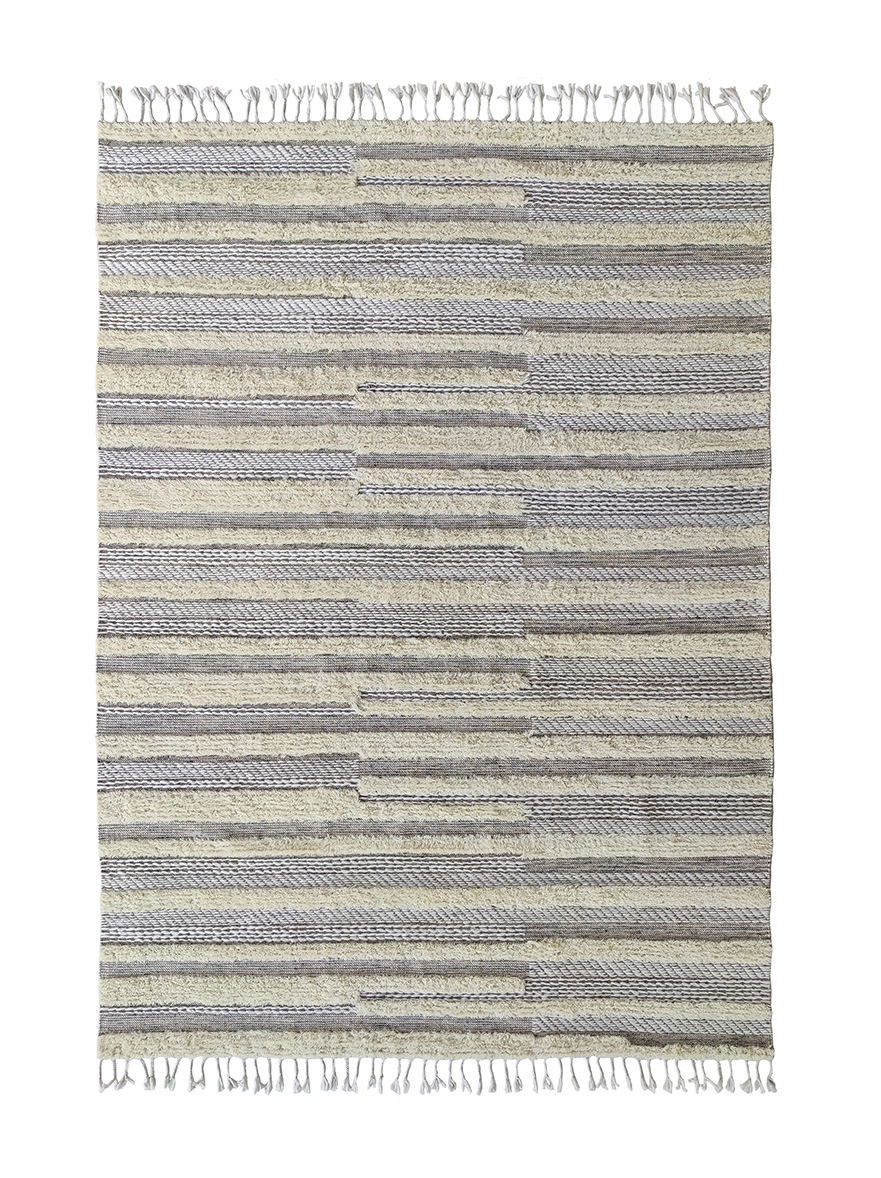 Natural Color Wool Woven Rug SR 053 (200x300cm) - Decorative Area Rug by Ramsha Home Natural Color Wool Decorative Area Woven Rug - SR 053 (200x300cm)