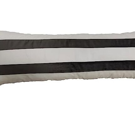 Polyester cushion CS-139 with tassel for window seat, cafe white and grey color 30X90cm by Ramsha Home
