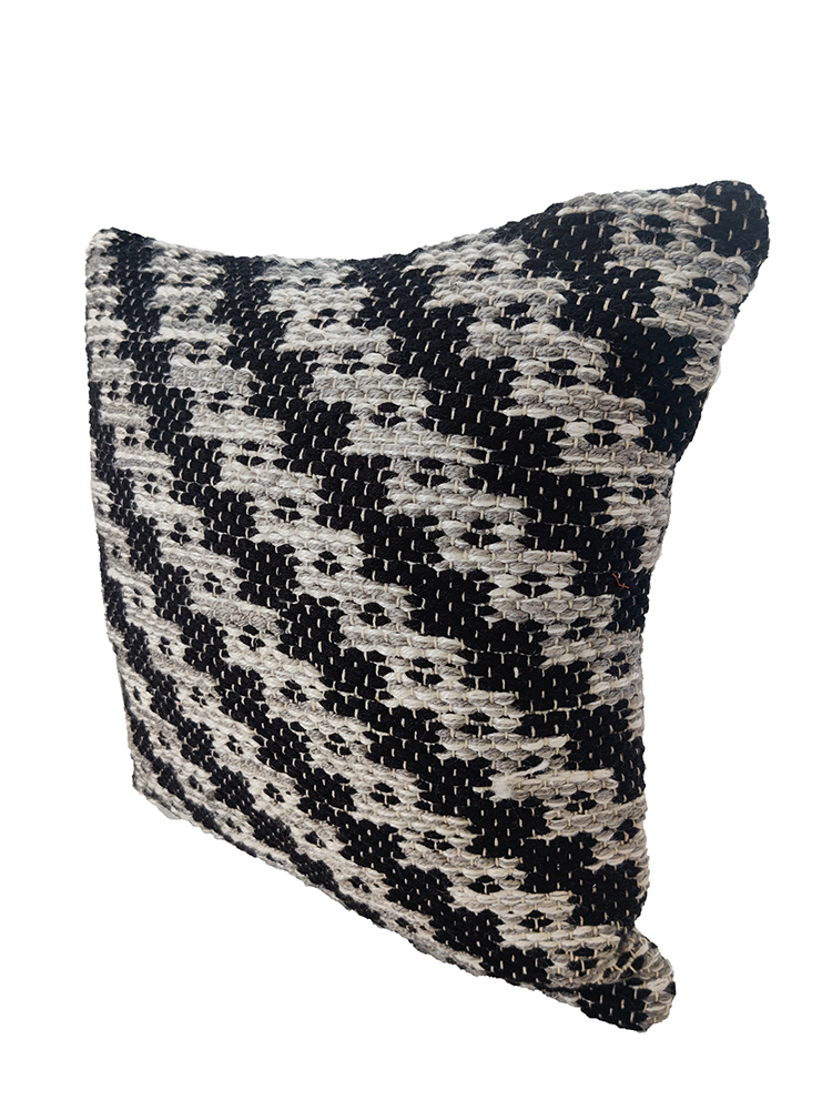 2342424 Black & White Color Polyester Cushion with Filler for Living Room, Bed, Playroom - CS 257 (45x45cm) - Image 2