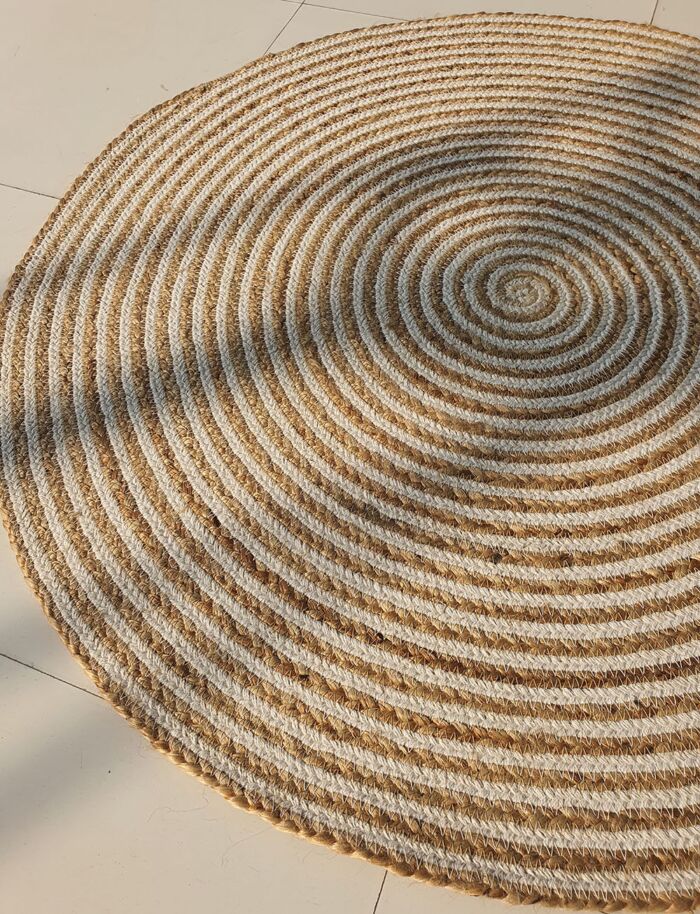 Elegant handmade braided jute carpet for home decor - BR 012 (200cm) by Ramsha Home