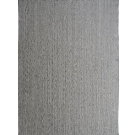 Elegance in Detail: Luxurious White and Silver Wool Rug by Ramsha Home