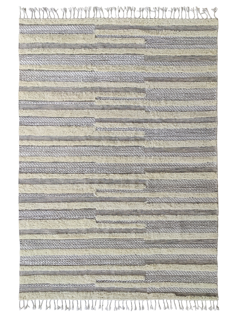 Natural Color Wool Woven Rug SR 053 (250x350cm) - Cozy Bedroom Decor by Ramsha Home Natural Color Wool Bedroom Decor Woven Rug - SR 053 (250x350cm)