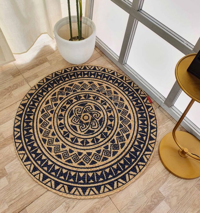 Elegant handmade braided printed rug BR 059 (90cm) by Ramsha Home