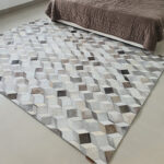 Elegant grey leather rug LR 001 for bedroom decor - 300x400cm by Ramsha Home