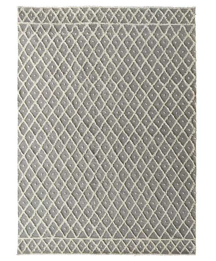 300X400-4.jpg Natural & White Color Wool-Cotton Woven Rug - SRN 015 (300x400cm)