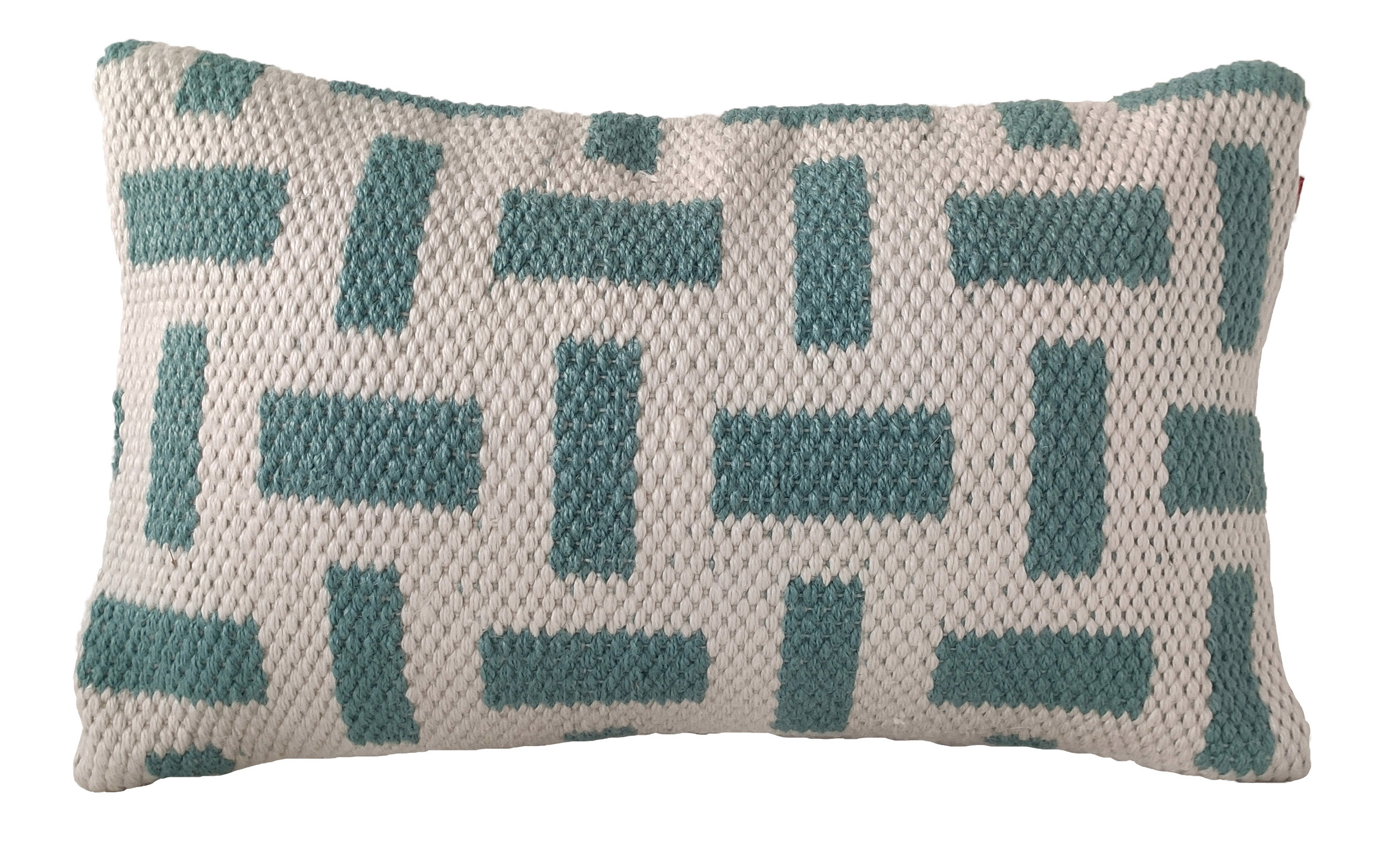 Modern Polyester Cushion CS-256 - Hallway and Office Decor, Light Blue & Cream, 30X90cm Decorative polyester cushion CS-256, hallway and office use, light blue and cream, 30X90cm