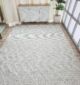 Luxurious woven area rug SRN 016 (250x350cm) for home decor in natural white color by Ramsha Home
