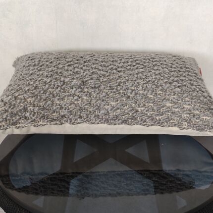 Polyester cushion with filler CS-254, decorative woven design, grey color 30x50cm for indoor use by Ramsha Home.