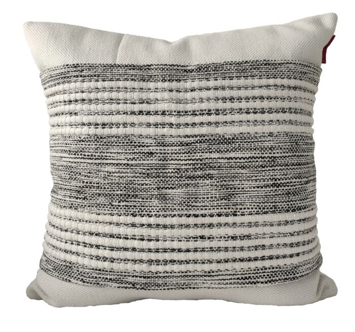 Multi-colored woven cushion for window seat or bed, 60x60cm