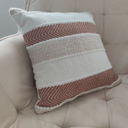 Stylish multi-color polyester cushion CS-253 with filler, home decor woven for sofas and beds by Ramsha Home.