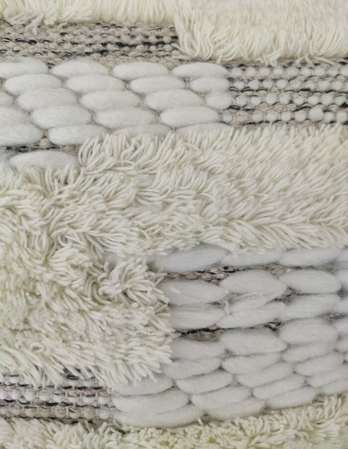 Handcrafted woven cushion CS-280, wool and cotton filler, natural color, 60X60cm