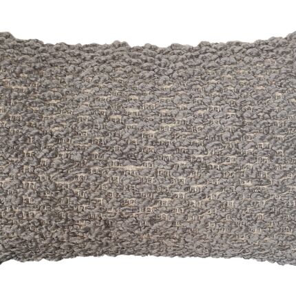 Indoor and outdoor grey polyester cushion CS-254 with filler, decorative woven texture 30x50cm by Ramsha Home.