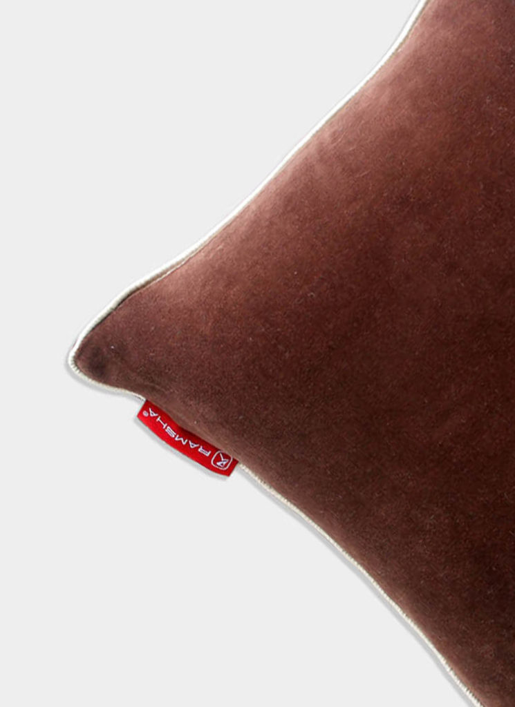 4-1-2-745x1024 Brown Color Velvet Cushion with Filler for Hallway, Sofa, Cafe - CS 233 (55x55cm) - الصورة 3
