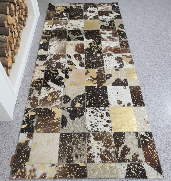 Modern 80x200cm leather rug LR 005 - indoor use