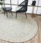 Versatile oval braided rug in white and black BR 047 (200x300cm)