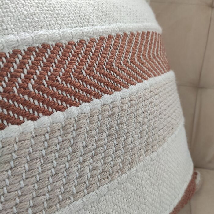 Home decor woven polyester cushion CS-253, 45x45cm, ideal for adding comfort to beds in vibrant multi-color by Ramsha Home.