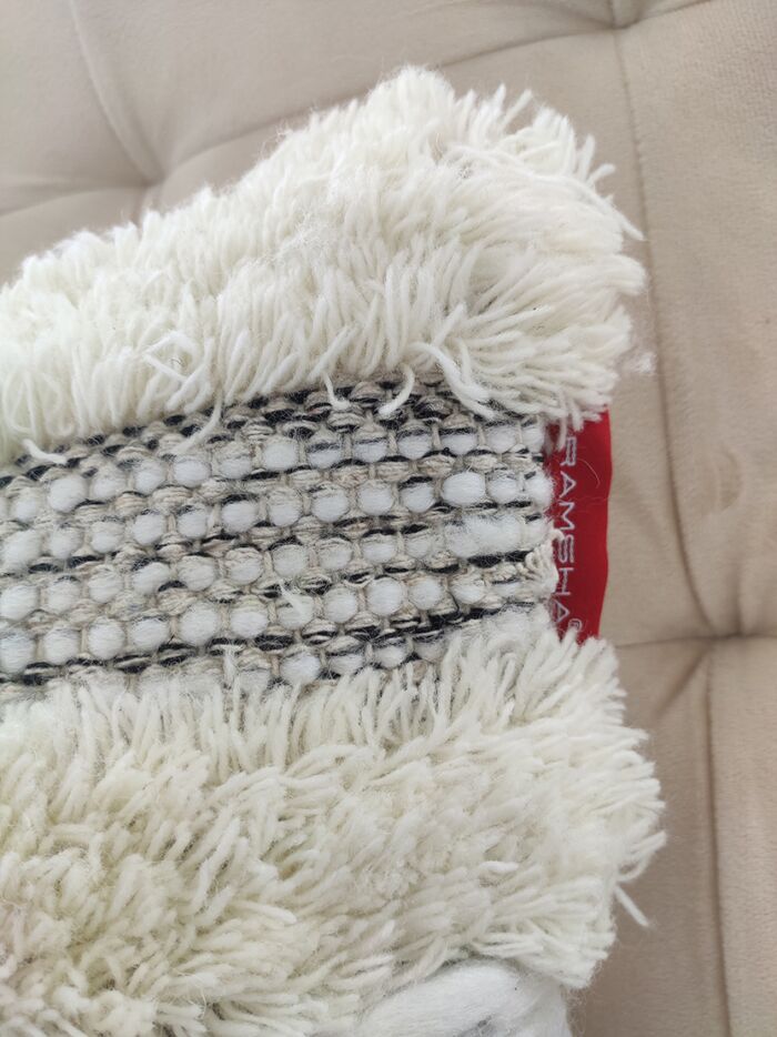 Eco-friendly wool and cotton cushion with filler CS-280, natural color, 60X60cm