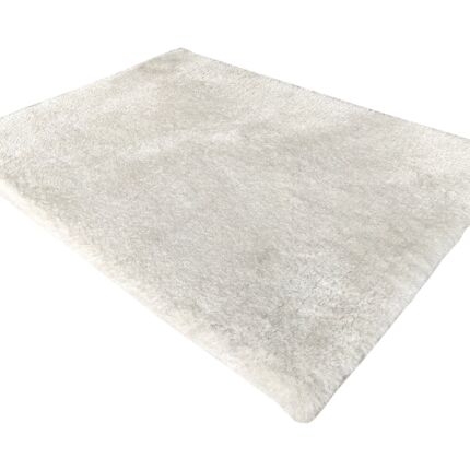 Soft and fluffy white hallway decor shaggy rug MPS 01, 200x300cm