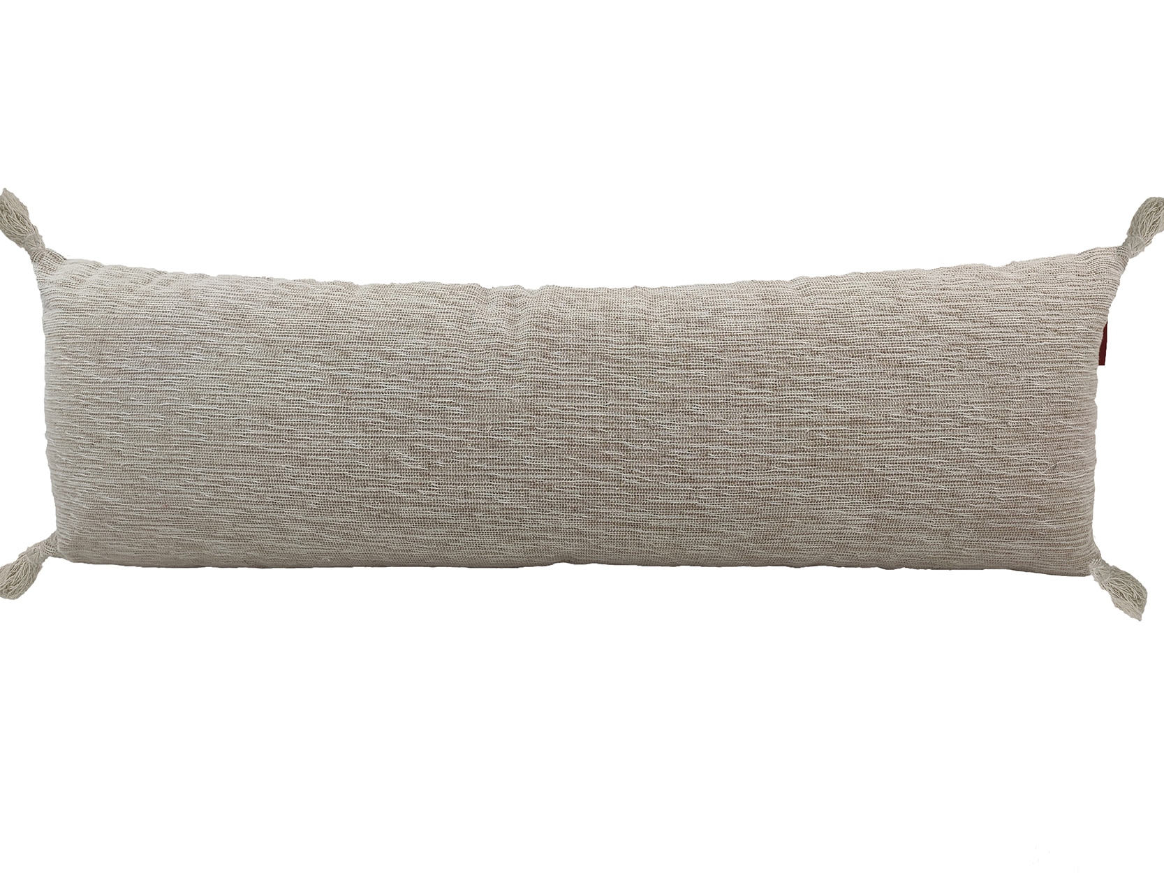 44444 White & Beige Color Cotton Cushion with Filler for Window Seat, Cafe - CS 214 (30x90cm) - Image 1