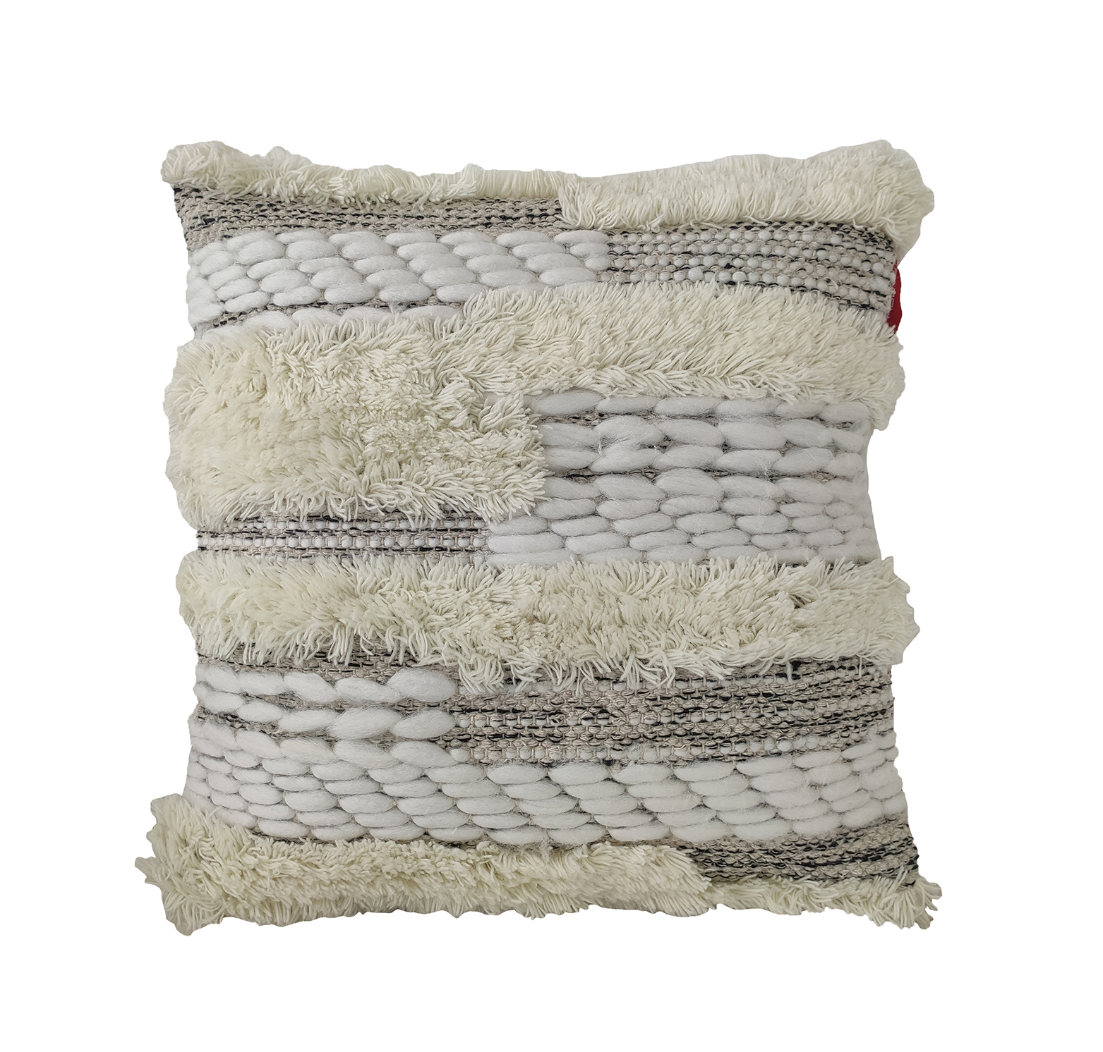 Decorative Woven Wool and Cotton Cushion CS-280 - Natural Color, 60X60cm Decorative woven cushion CS-280, wool and cotton filler, natural color, 60X60cm