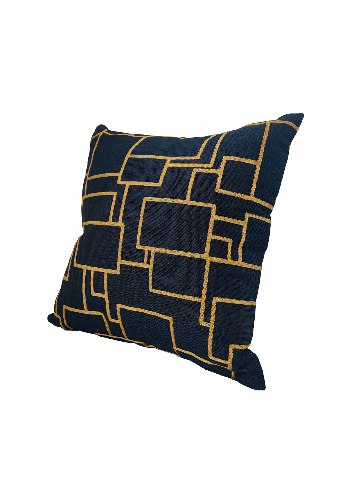 4521 Black and Gold Cotton Cushion with Filler - CS 261 (45x45cm) - Image 2