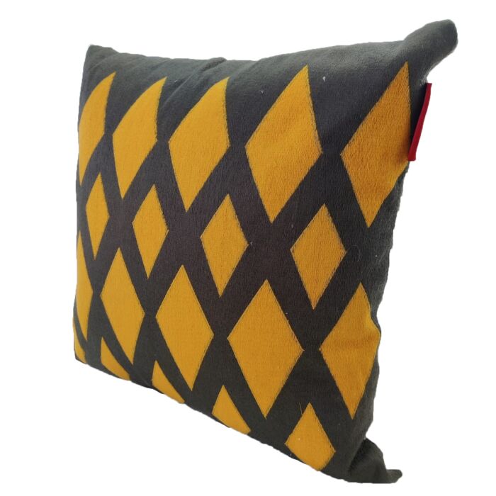 Black & Gold Color Cotton Cushion with Filler for Window Seat, Cafe, Couch - CS 258 (45x45cm) - Image 2