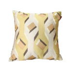 Embroidered yellow cotton cushion CS-259, 45x45cm, ideal for cafe and couch decor by Ramsha Home.