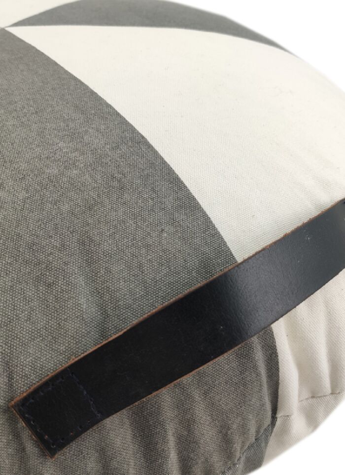 Multi Color Cotton Cushion with Filler with Leather Handle for Window Seat, Cafe - CS 223 (50x50x20cm) - Image 3