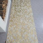 Elegant grey leather rug for dining room LR 010 (300x400cm) by Ramsha Home