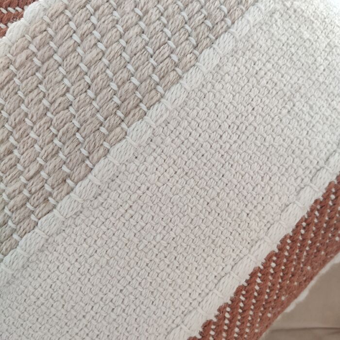 Polyester cushion with filler CS-253, home decor woven design, multi-color 45x45cm, perfect for car interiors by Ramsha Home.